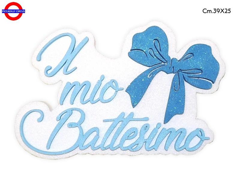 POLY LIETO EVENTO - BATTESIMO FIOCCO CELESTE CM.39X25