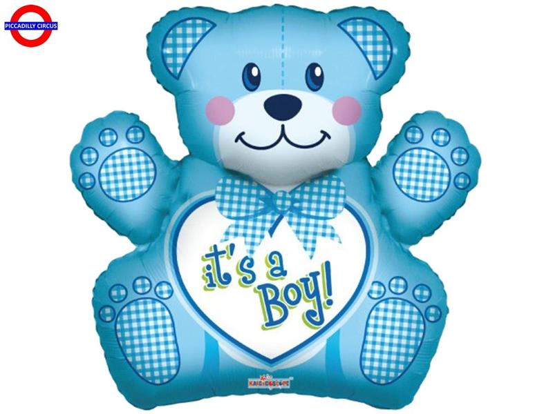 MYLAR NASCITA SUPER SHAPE BABY BOY BEAR 28