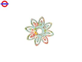DECORAZIONI FIORE LEGNO STOFFA DEC. CM.3
