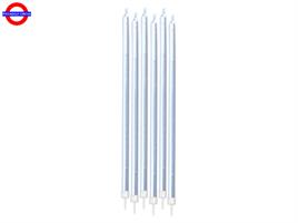 CANDELINA STELO MEDIA METAL CM.13 ARGENTO BL.6 PZ