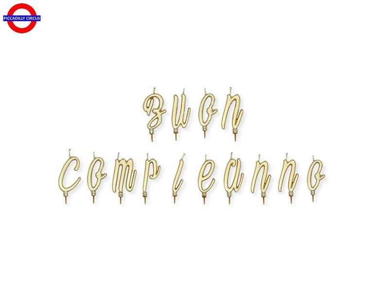 CANDELA SCRITTA BUON COMPLEANNO METAL ORO H CM.5