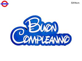 POLY COMPLEANNO -  BUON COMP. CARTOON BLU CM.32X16