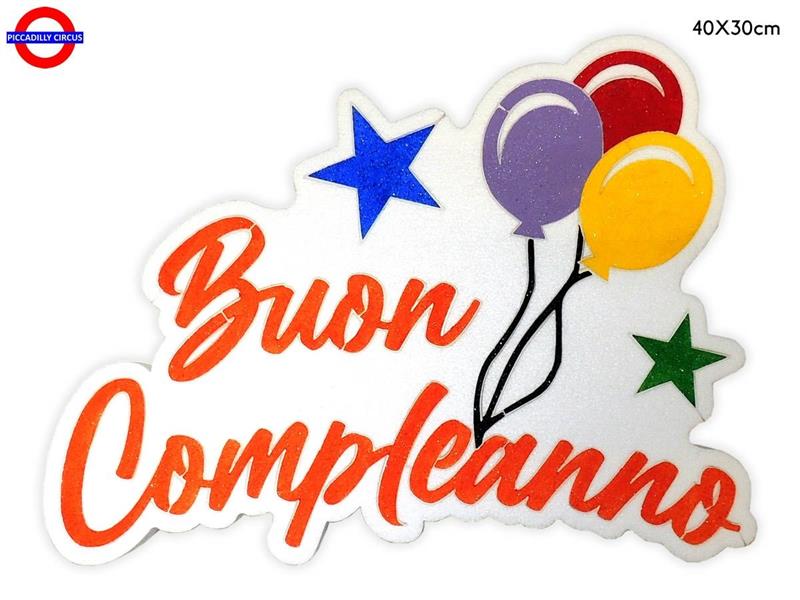 POLY COMPLEANNO -  BUON COMPLEANNO PALLONI CM.40X30