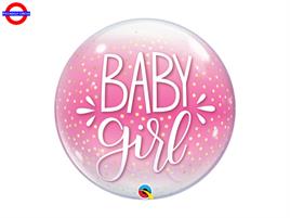 MYLAR BABY GIRL PINK BUBBLE 22