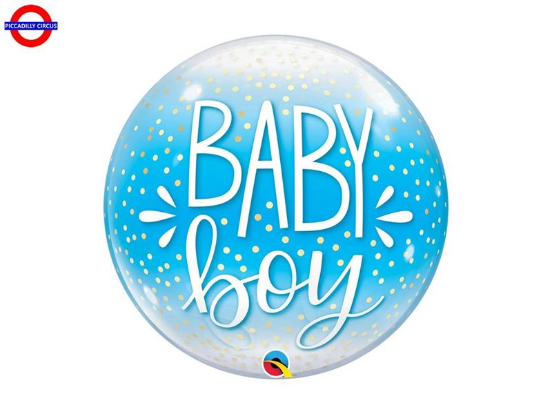 MYLAR BABY BOY BUBBLE 22