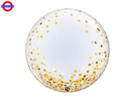 MYLAR DECO DOTS GOLD BUBBLES 24