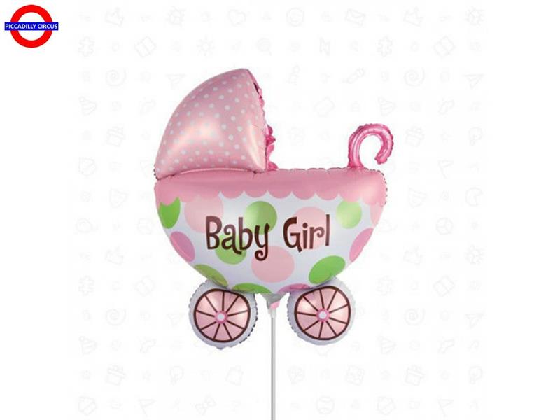 MYLAR NASCITA MINI SHAPE CARROZZINA BABY GIRL