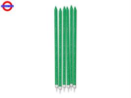 CANDELINA STELO MEDIA GLITTER CM.15 VERDE CF.12 PEZZI