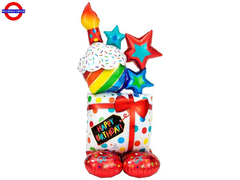 MYLAR AIR LOONZ STAKED BIRTHDAY ICONS CM.71X139