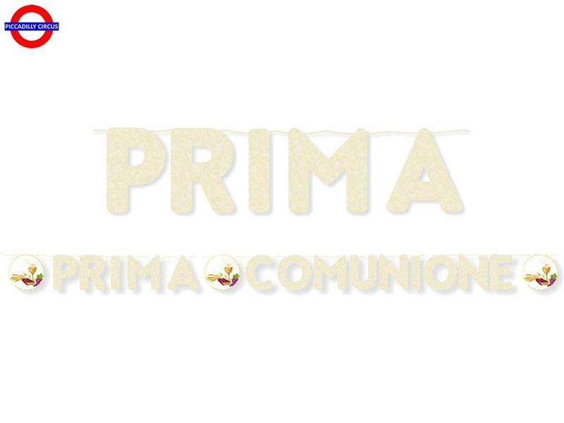COMUNIONE FESTONE SCRITTA PRIMA COMUNIONE 6 MT