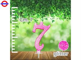 CANDELINA NUM. GLITTER FUXIA CM.7 N°7