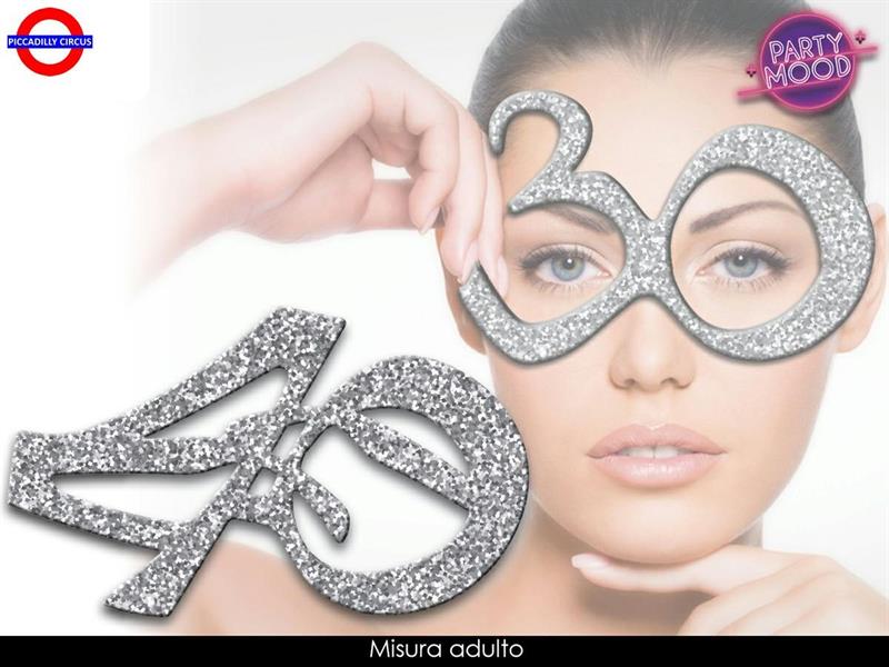 OCCHIALI 40 ANNI GLITTER SILVER