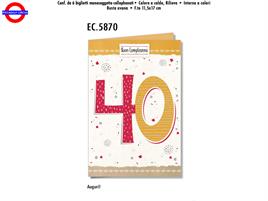 BIGLIETTO 40 ANNI - 100% CARTA RICICLATA