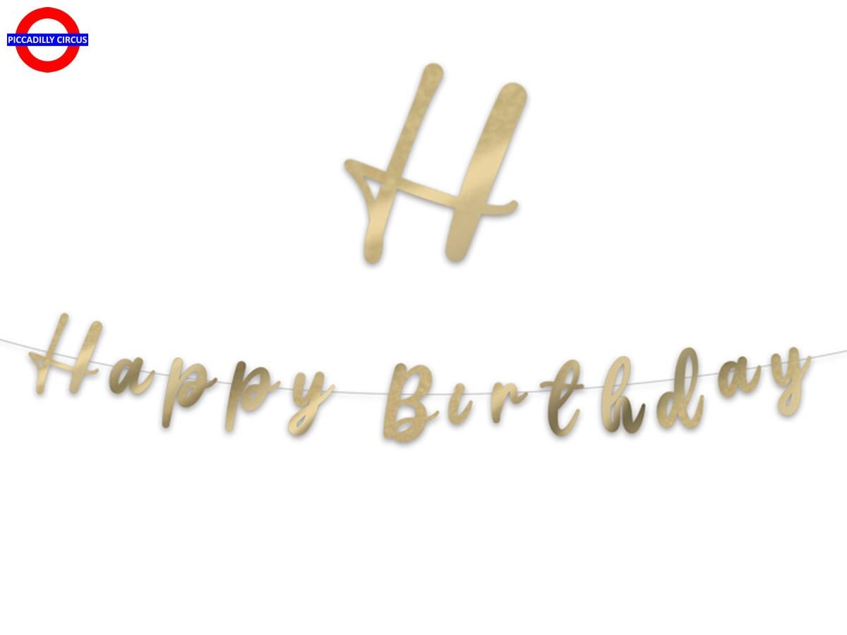 Festone Olografico Happy Birthday Rosa Oro – 3,9 Metri – Per Interni Ed Esterni