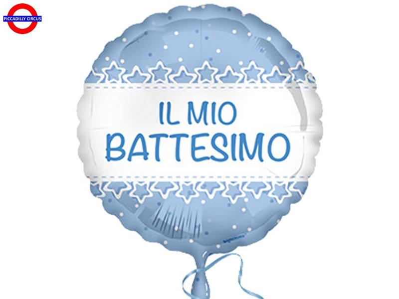 MYLAR BATTESIMO 18 CELESTE STELLINE