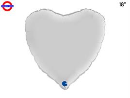 MYLAR CUORE 18 SATIN BIANCO