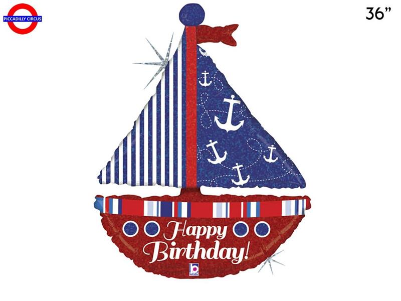 MYLAR HAPPY BIRTHDAY SUPER SHAPE 37 CM.94 BARCA