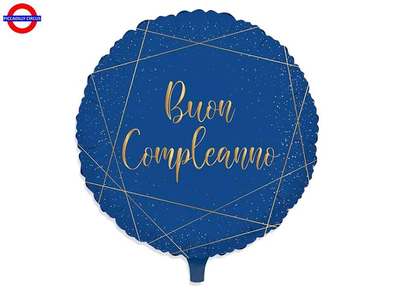 MYLAR BUON COMPLEANNO 18 BLUE GOLD