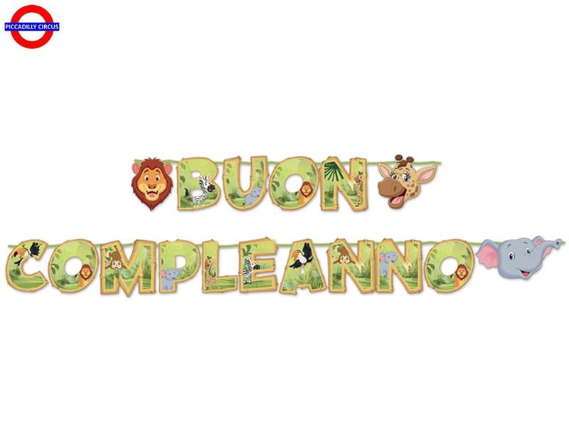 BUON COMPLEANNO FESTONE GIUNGLA CM.600X25