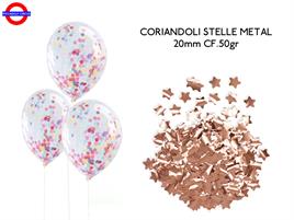 CORIANDOLI METAL ø20mm 50gr METAL STELLE ROSE GOLD