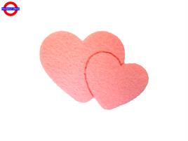 CHARMS FELTRO DOPPIO CUORE ROSA CM.4