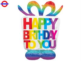 MYLAR AIR LOONZ BIRTHDAY PRESENT HAPPY BIRTHDAY CM.96X12