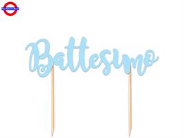 CAKE TOPPER BATTESIMO CELESTE CM.20X13