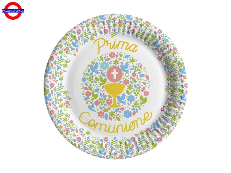 COMUNIONE ILLUSTRATO COMPOSTABILE 8 PIATTI D.20