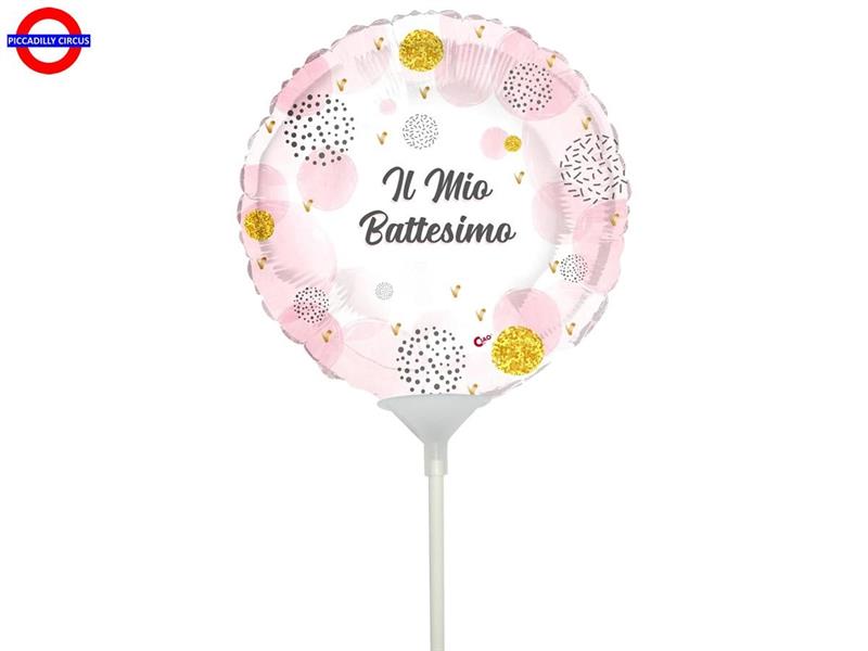 MYLAR BATTESIMO MINI SHAPE CONFETTI ROSA  9