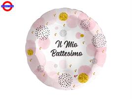 MYLAR BATTESIMO 18 CONFETTI ROSA