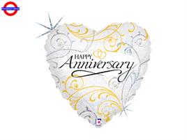 MYLAR ANNIVERSARIO 18 CUORE OLOGRAFICO