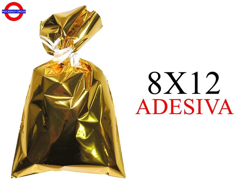 BUSTE POLIPROP.CON PATELLA ADESIVA METAL ORO 08X12