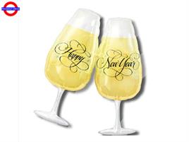 MYLAR SUPER SHAPE CALICI HAPPY NEW YEAR 30