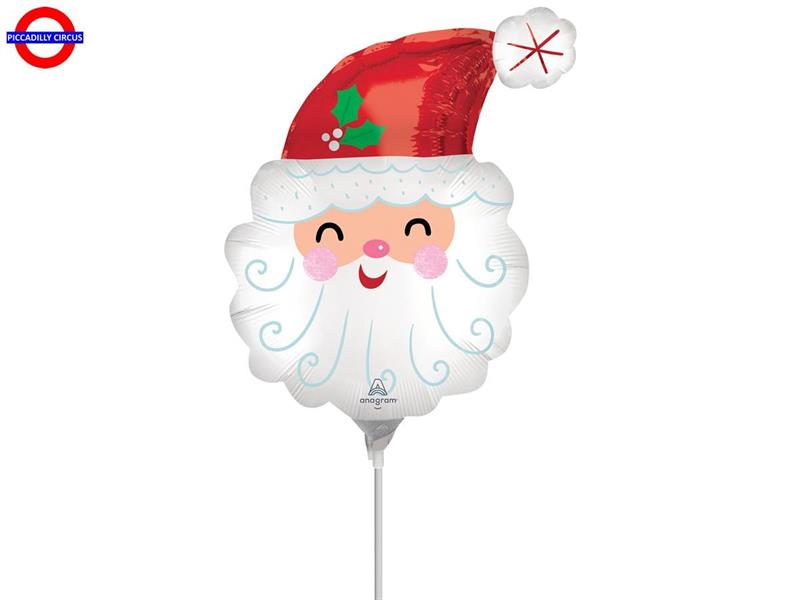 MYLAR MINI SHAPE TESTA BABBO NATALE