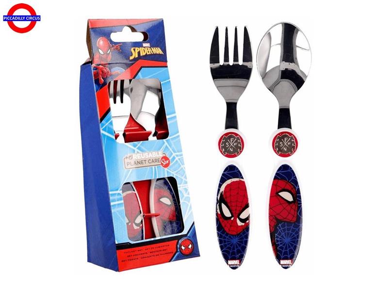 SET 2 POSATE ACCIAIO SPIDERMAN