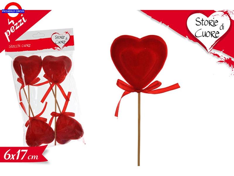 PICK CUORE CON FIOCCO FLOCCATO CM.22 CF.4 PZ