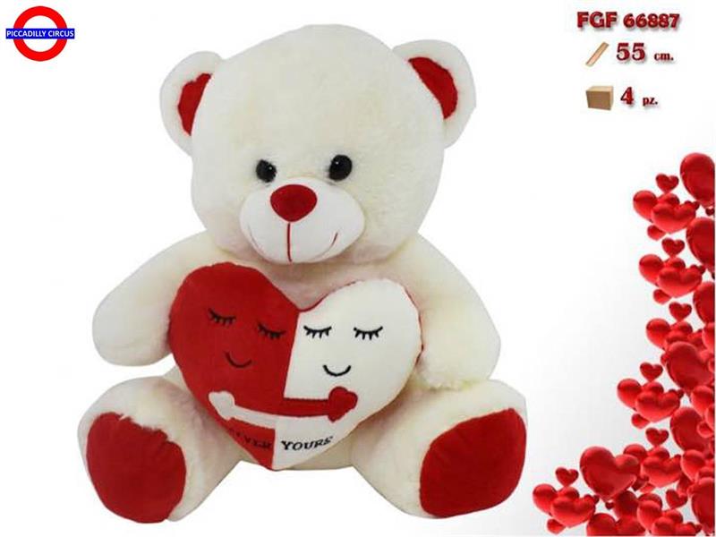 ORSO CON CUORE ABBRACCIO CM.60