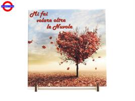 QUADRETTO CERAMICA CM.15 ALBERO A CUORE