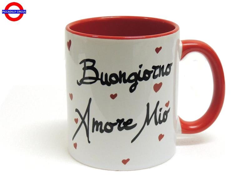 TAZZA CERAMICA COLOR BUONGIORNO AMORE