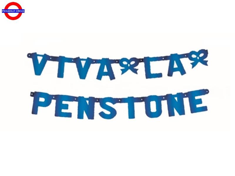 PENSIONE FESTONE VIVA LA PENSIONE BLU METAL CM.240X15