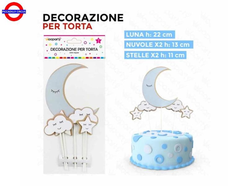 CAKE TOPPER LUNA CELESTE 5 PZ ASS.