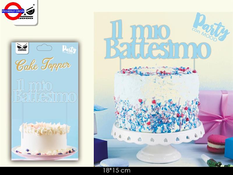 CAKE TOPPER IL MIO BATTESIMO CELESTE CM.17X16