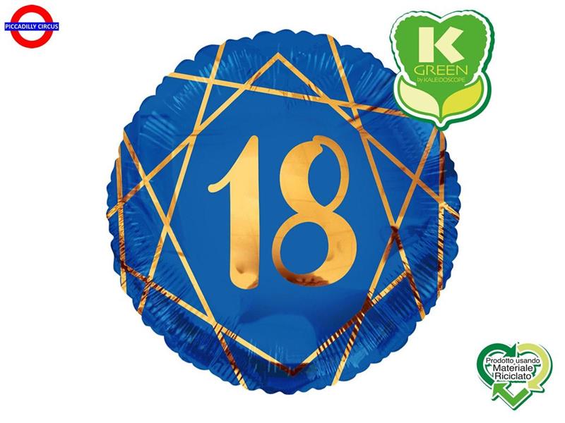 MYLAR 18 ANNI 18 GEOIDE BLU NAVY E ORO