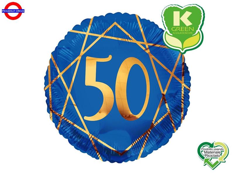 MYLAR 50 ANNI 18 GEOIDE BLU NAVY E ORO