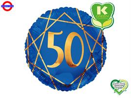 MYLAR 50 ANNI 18 GEOIDE BLU NAVY E ORO