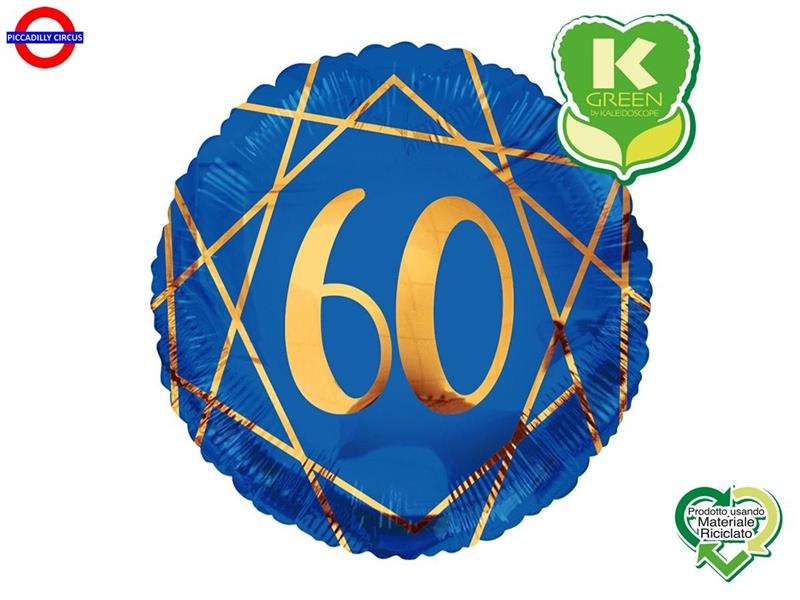 MYLAR 60 ANNI 18 GEOIDE BLU NAVY E ORO