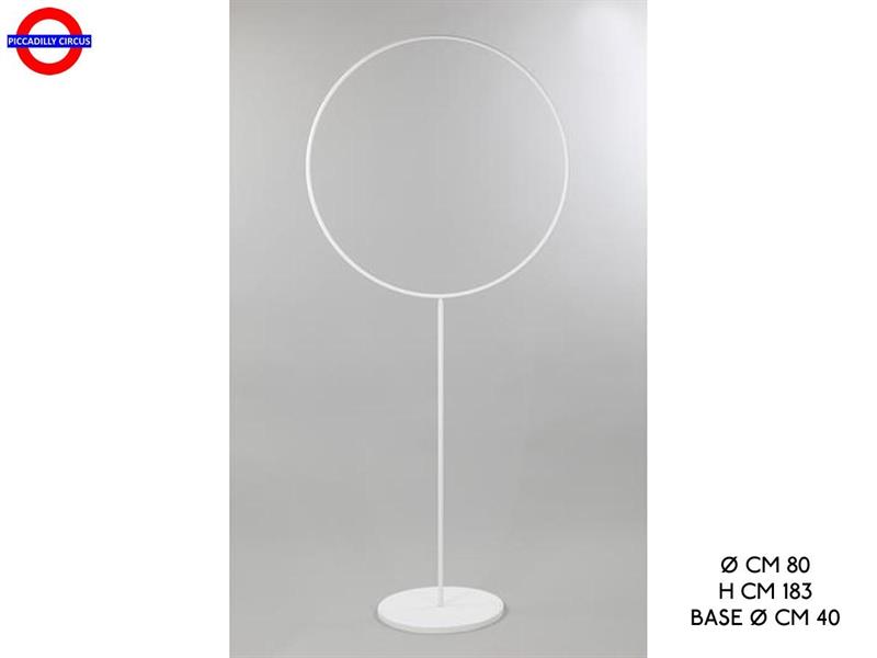 CERCHIO FERRO BIANCO CON SUPPORTO ø80cm