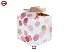 SCATOLINA CUBETTO CORIANDOLI ROSA CM.5 CF.25PZ