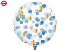 MYLAR TONDO 18 CORIANDOLI CELESTE