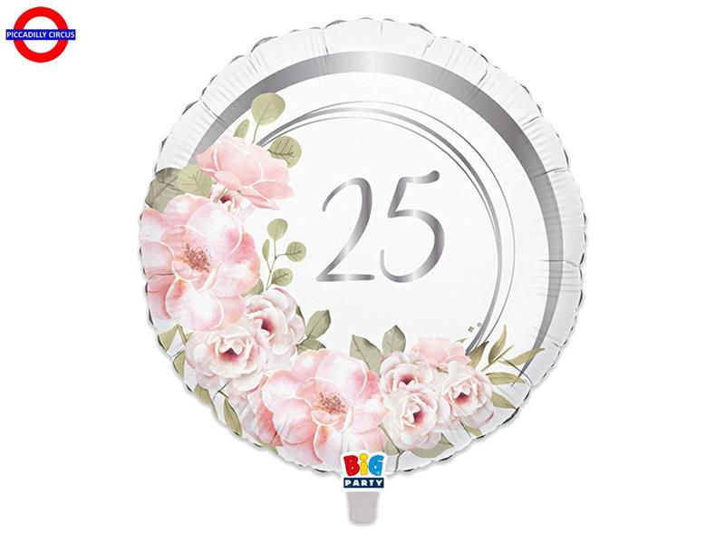 MYLAR ANNIVERSARIO 18  25° FIORI